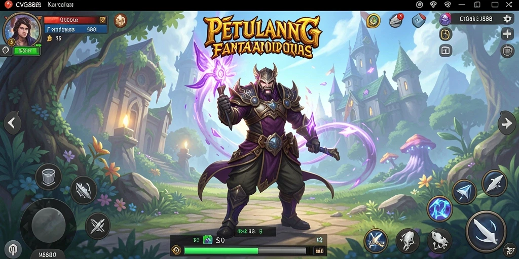 Tangkapan layar utama CVG8888 menunjukkan aksi pertarungan seru dalam RPG.