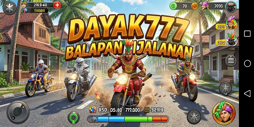 Tampilan menarik saat balapan di DAYAK777 dengan mobil cepat.