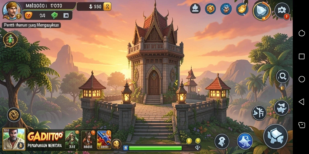 Tampilan gameplay GADAITOTO yang seru dalam pertahanan menara.
