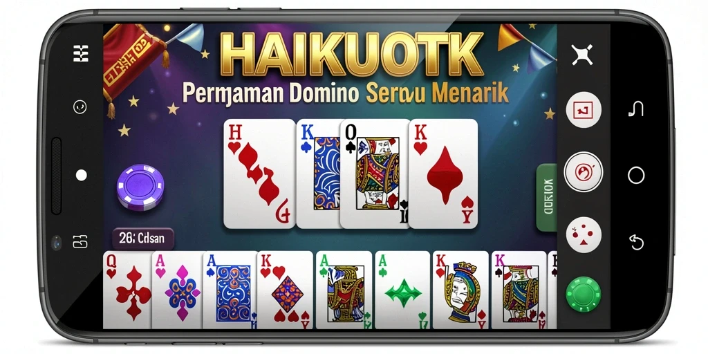 Screenshot HAIKUOTK menampilkan gameplay domino yang menarik dan dinamis.