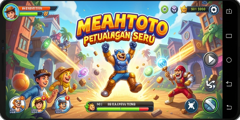 Tampilan gameplay MERAHTOTO yang seru dan penuh warna.