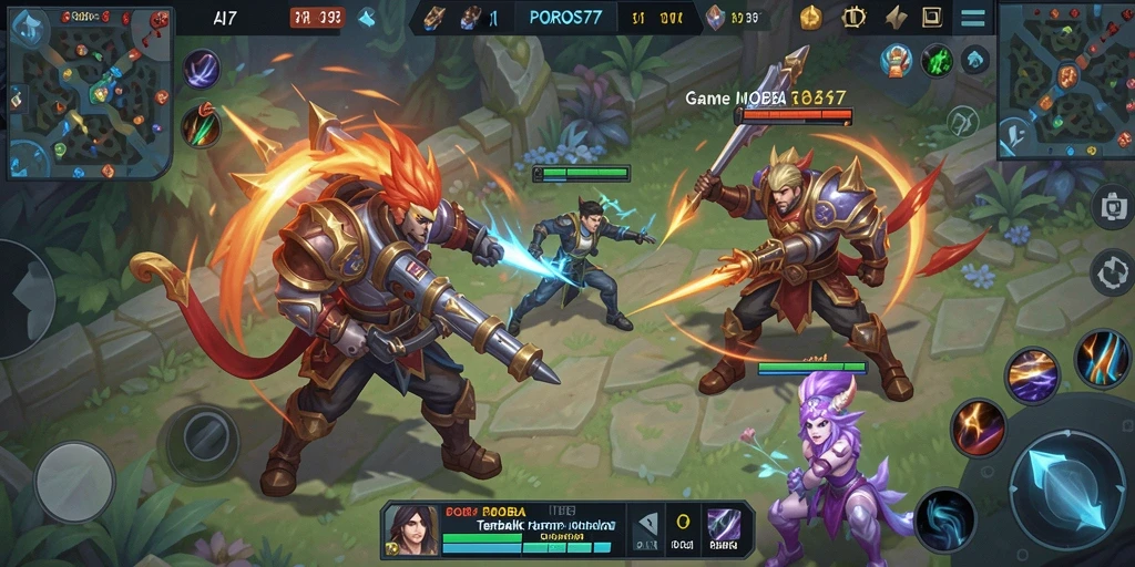 Gameplay seru di POROS77 dengan aksi MOBA yang mendebarkan.