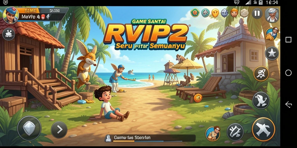 Tampilan gameplay RVIP2 dengan tantangan yang menarik dan visual cerah.