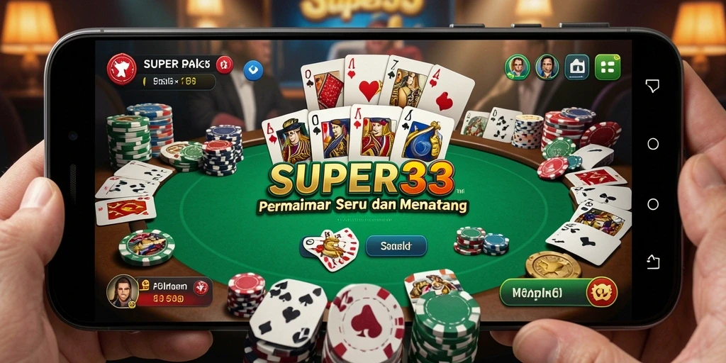 Screenshot gameplay SUPER33 menampilkan aksi intens dari permainan Poker.